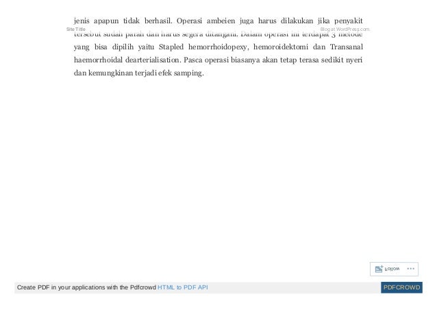 Ubat buasir tanpa pembedahan