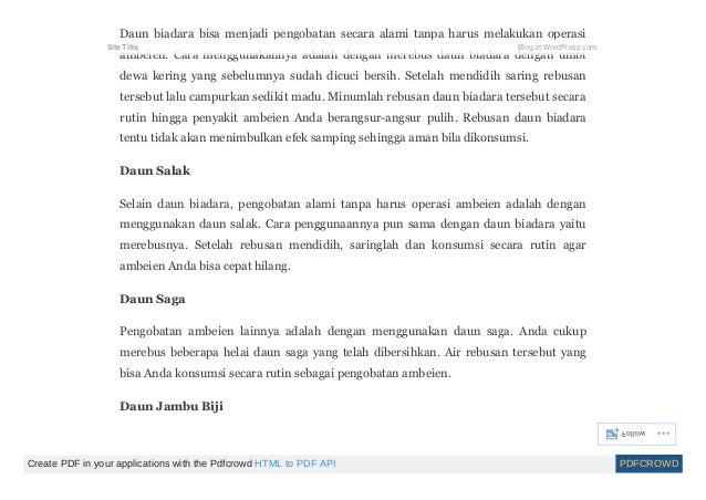 Ubat buasir tanpa pembedahan
