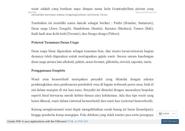 Ubat buasir tanpa pembedahan