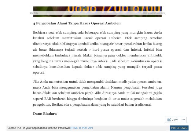 Ubat buasir tanpa pembedahan