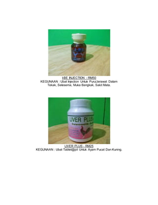 Ubat untuk penternak ayam kampung dll