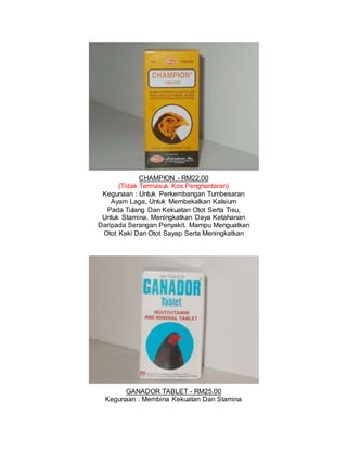 Ubat untuk penternak ayam kampung dll