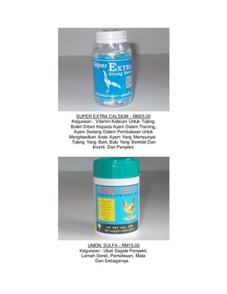 Ubat untuk penternak ayam kampung dll