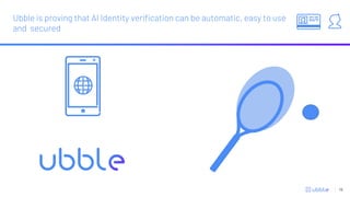 Ubble is proving that AI Identity verification can be automatic, easy to use
and secured
10
 