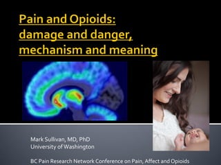 Mark Sullivan, MD, PhD
University ofWashington
BC Pain Research Network Conference on Pain, Affect and Opioids
 