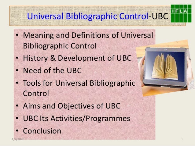Universal Bibliographic Control And Universal Availability Of Publica