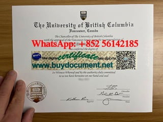 UBC diploma. University of British Columbia degree