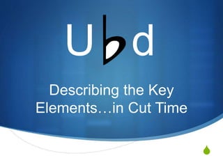 S 
U d 
Describing the Key 
Elements…in Cut Time 
 
