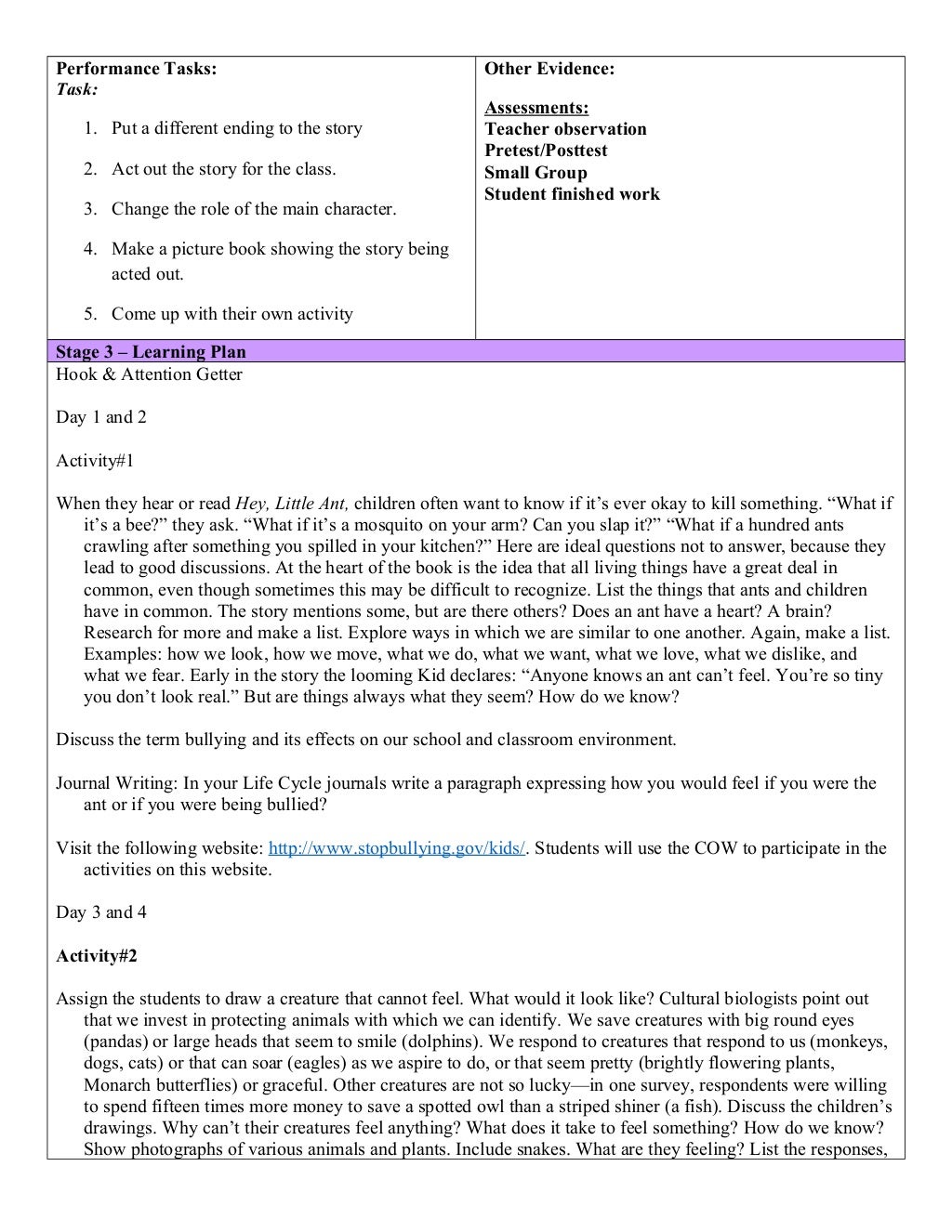 Ubd template reading lesson plan Ubd template reading lesson plan