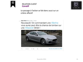 Novembre 2014 41
RELATION CLIENT
Conatif
Le passage à l’action se fait donc aussi sur un
critère affectif
 