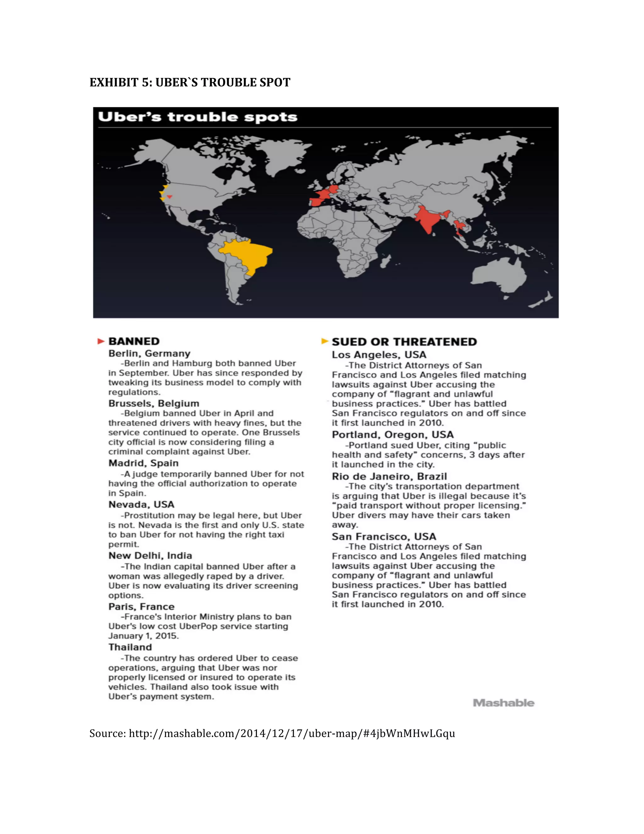 EXHIBIT	
  5:	
  UBER`S	
  TROUBLE	
  SPOT	
  
	
  
	
  
Source:	
  http://mashable.com/2014/12/17/uber-­‐map/#4jbWnMHwLGqu	
  
 