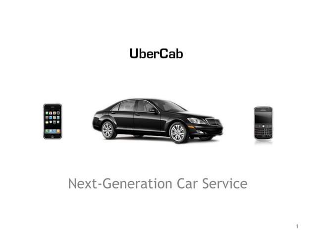 השקף הראשון בדק של UberCab מסוף 2008