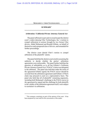 MOHAMED V. UBER TECHNOLOGIES 3
SUMMARY*
Arbitration / California Private Attorney General Act
The panel affirmed in part a...