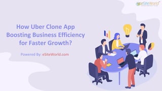 How Uber Clone App
Boosting Business Efficiency
for Faster Growth?
Powered By: eSiteWorld.com
 