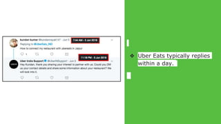 ❖ Uber Eats typically replies
within a day.
 