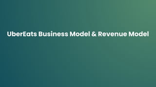 UberEats Business Model & Revenue Model
 