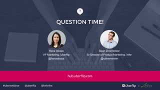 @uberflip#uberwebinar @InferInc
QUESTION TIME!
Sean Zinsmeister
Sr Director of Product Marketing, Infer
@szinsmeister
Hana Abaza
VP Marketing, Uberflip
@hanaabaza
hub.uberflip.com
 