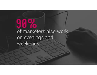 of marketers also work
on evenings and
weekends.
90%
 