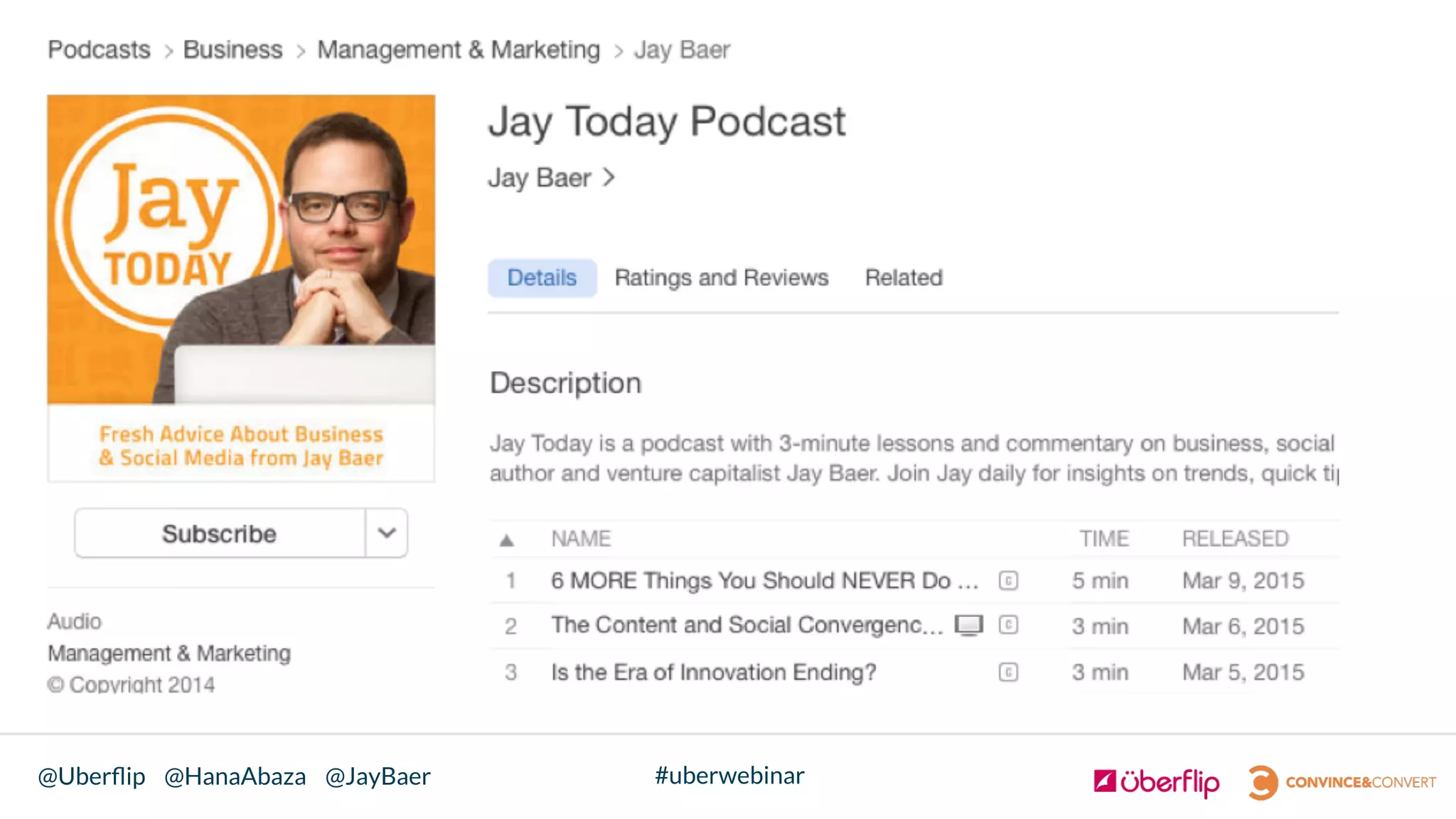 @Uberﬂip @HanaAbaza @JayBaer #uberwebinar
 