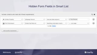 @Uberflip#MAHacks
Hidden Form Fields in Smart List
 