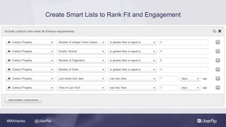 @Uberflip#MAHacks
Create Smart Lists to Rank Fit and Engagement
 