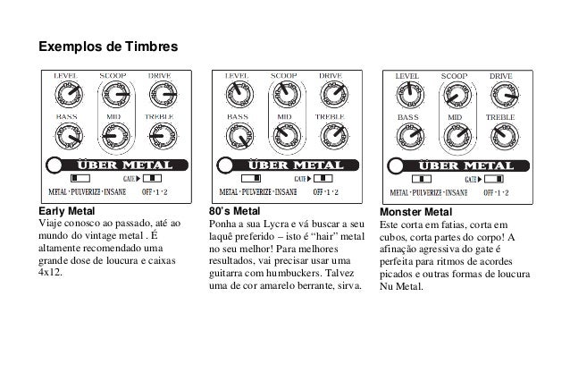 Manual do pedal de efeito UBERMETAL Line6 (PORTUGUÊS)