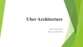 Uber Architecture
Name: Saqib Salam
Reg No :CS320212010
 