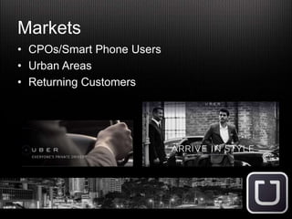 Markets
• CPOs/Smart Phone Users
• Urban Areas
• Returning Customers
 