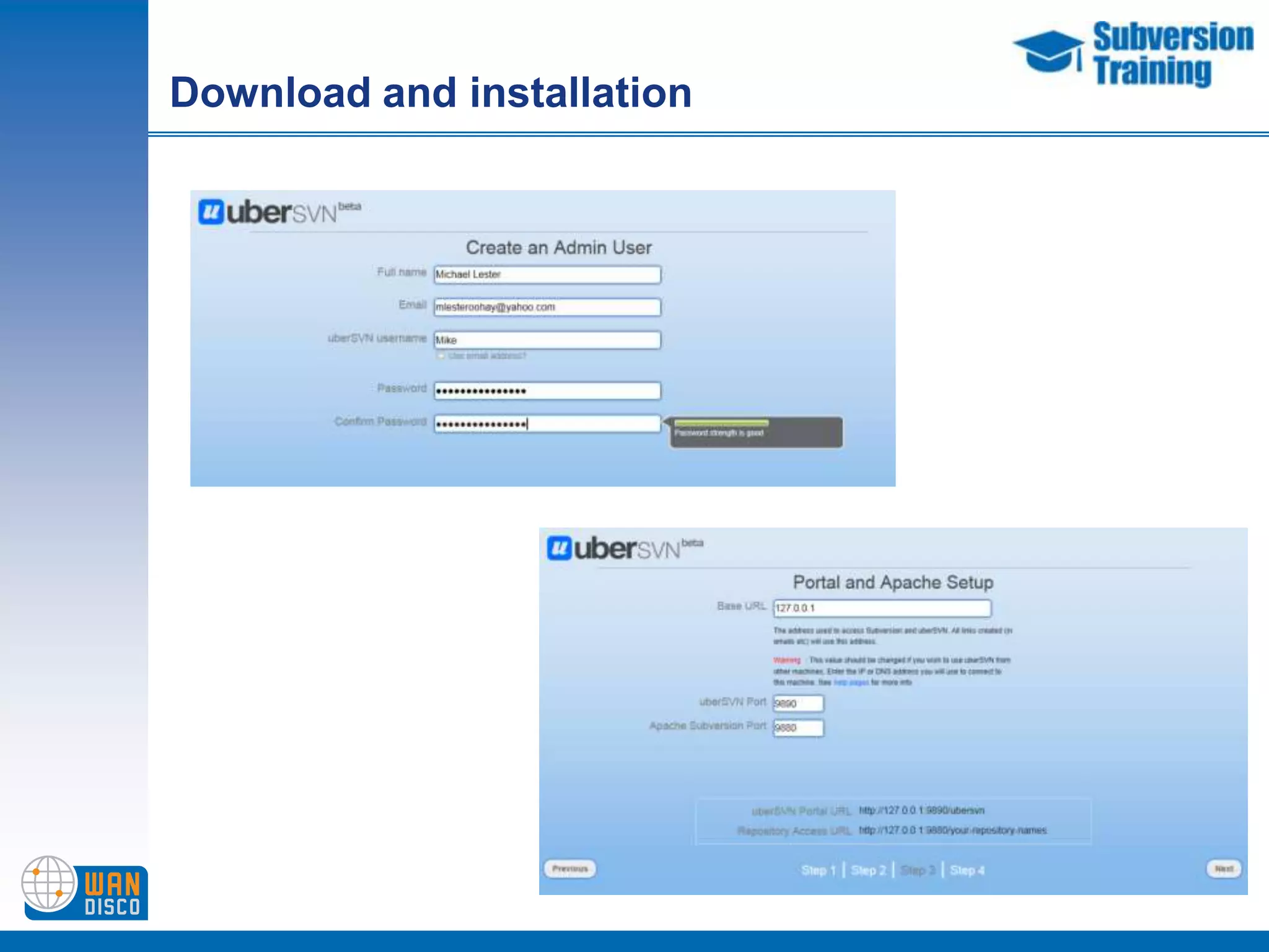 Create and manage your teams administer Subversion
