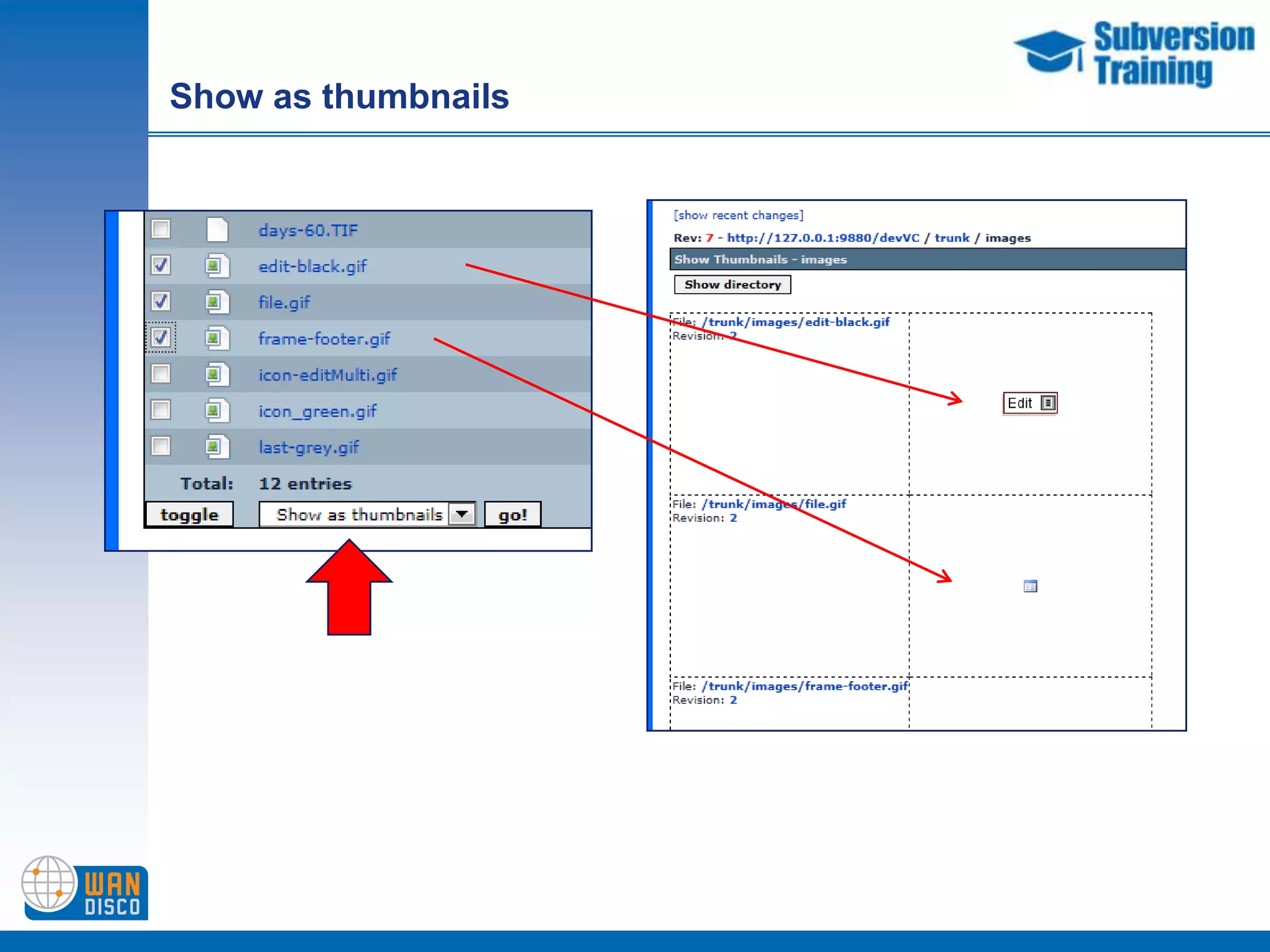 Seeing a project (folder)