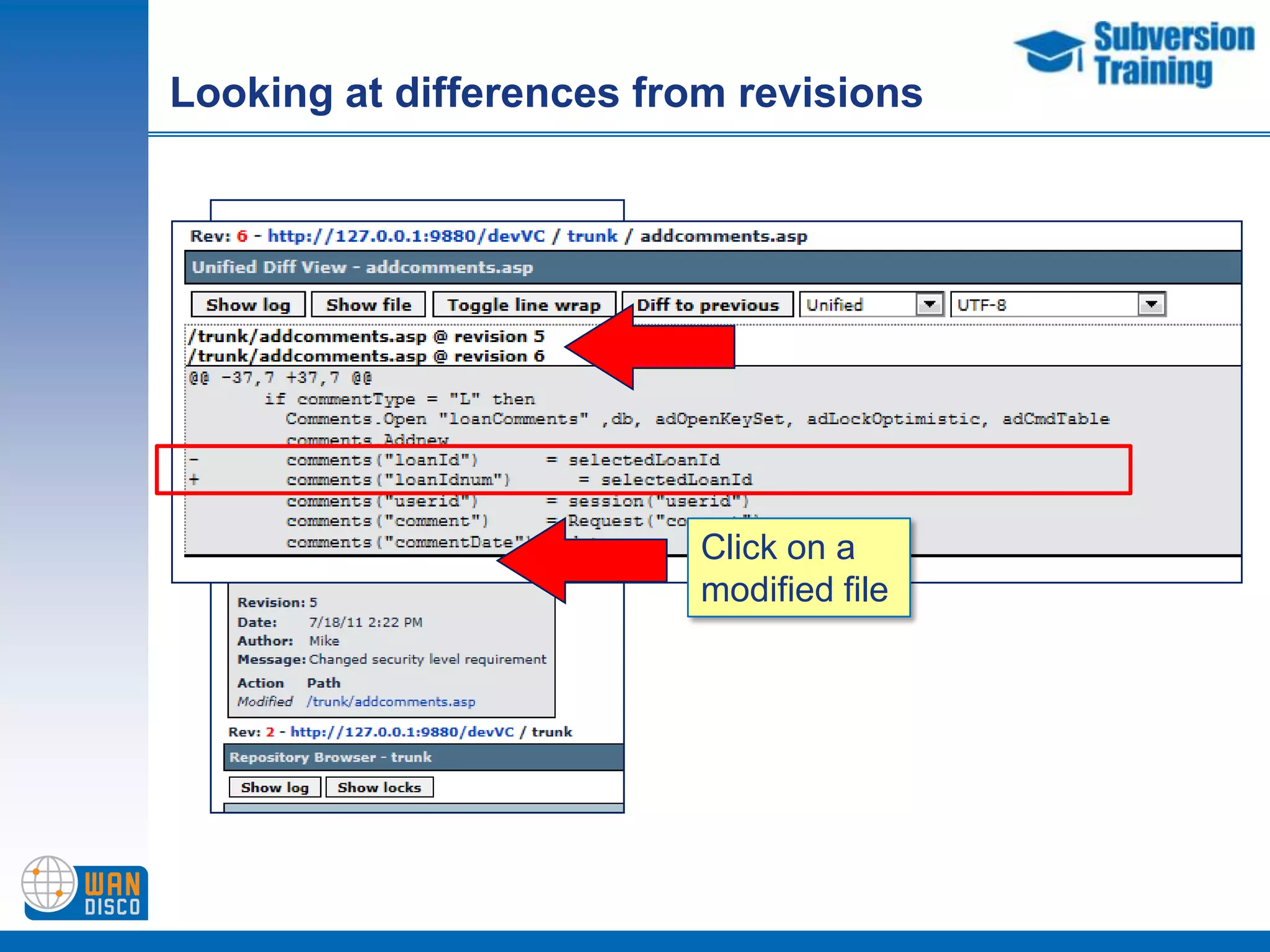 Showing differences – Side by side