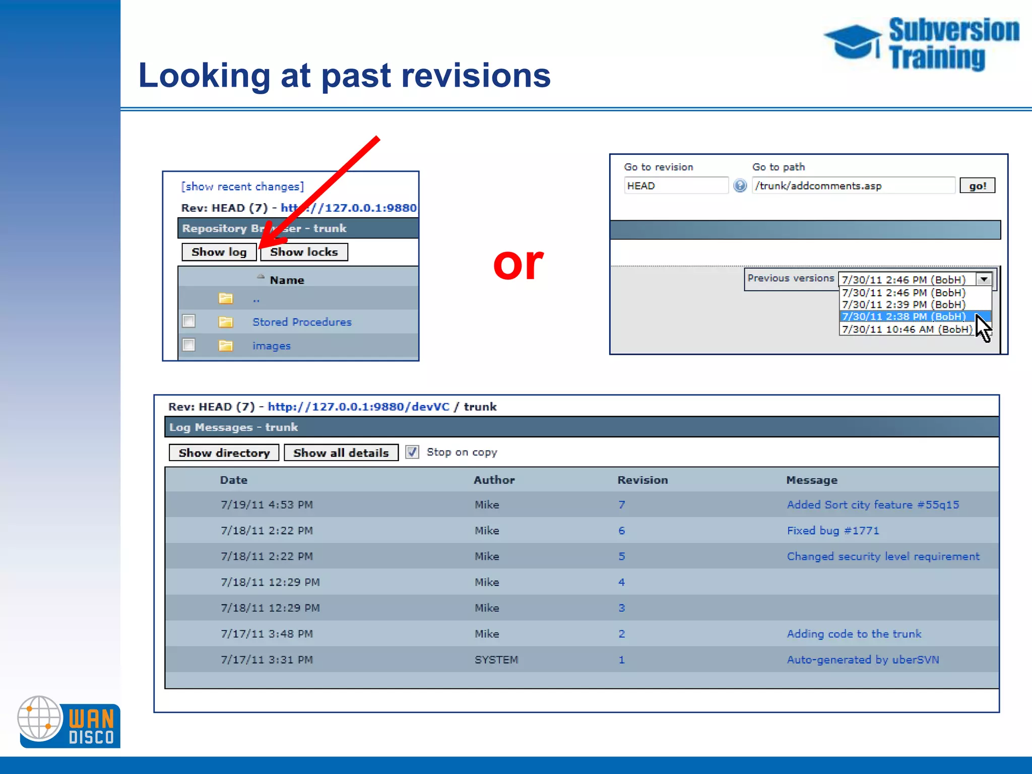 Navigating through URLYou can move back the URL chain by selecting earlier levels