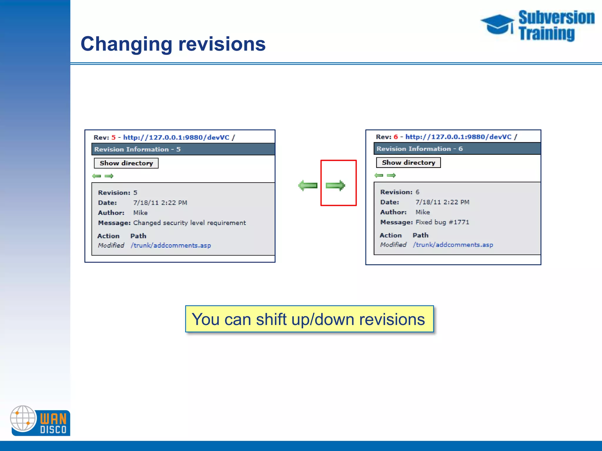 Showing log action information