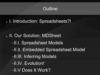 Model-driven Spreadsheets