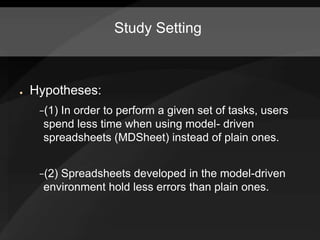 Model-driven Spreadsheets