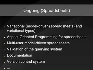 Model-driven Spreadsheets
