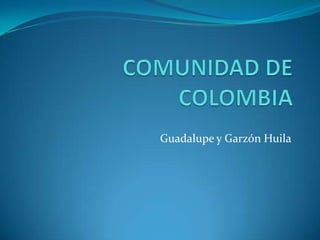 COMUNIDAD DE COLOMBIA Guadalupe y Garzón Huila 