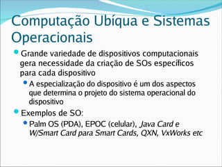 Computação Ubiqua e Verde