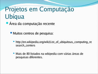 Computação Ubiqua e Verde