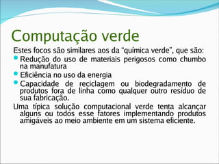 Computação Ubiqua e Verde