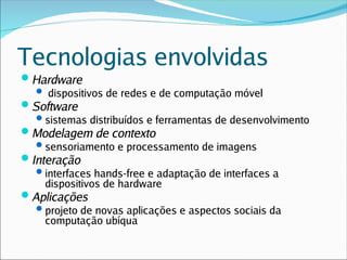 Computação Ubiqua e Verde