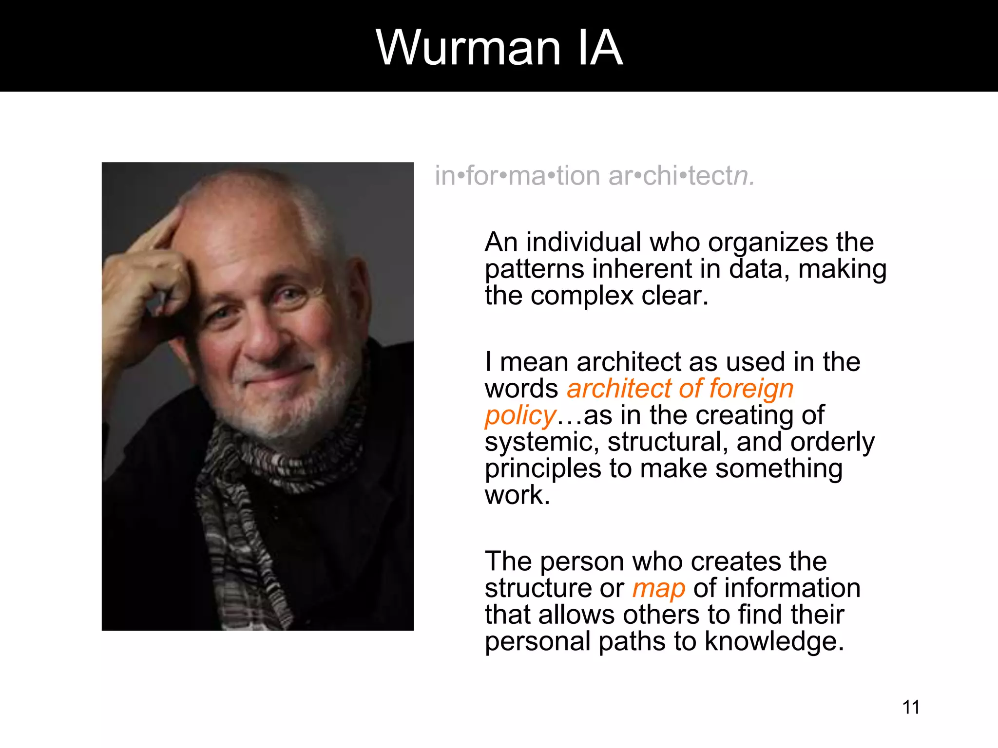 7Polar Bear IAin•for•ma•tion ar•chi•tec•turen.The structural design of shared information environments. 