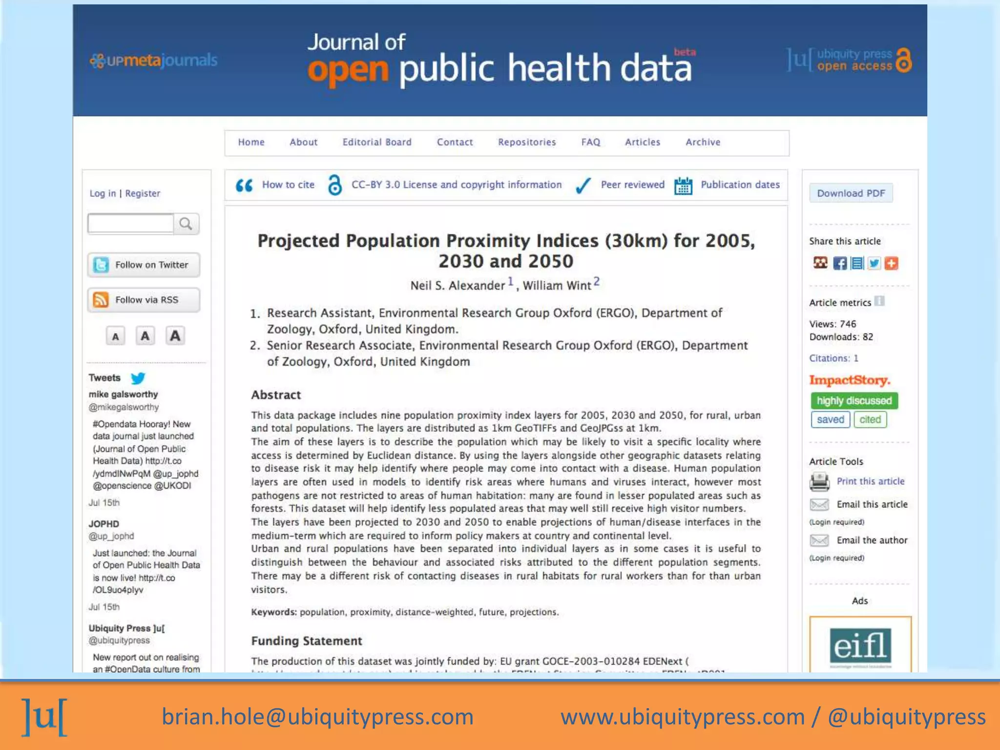 brian.hole@ubiquitypress.com www.ubiquitypress.com / @ubiquitypress
 