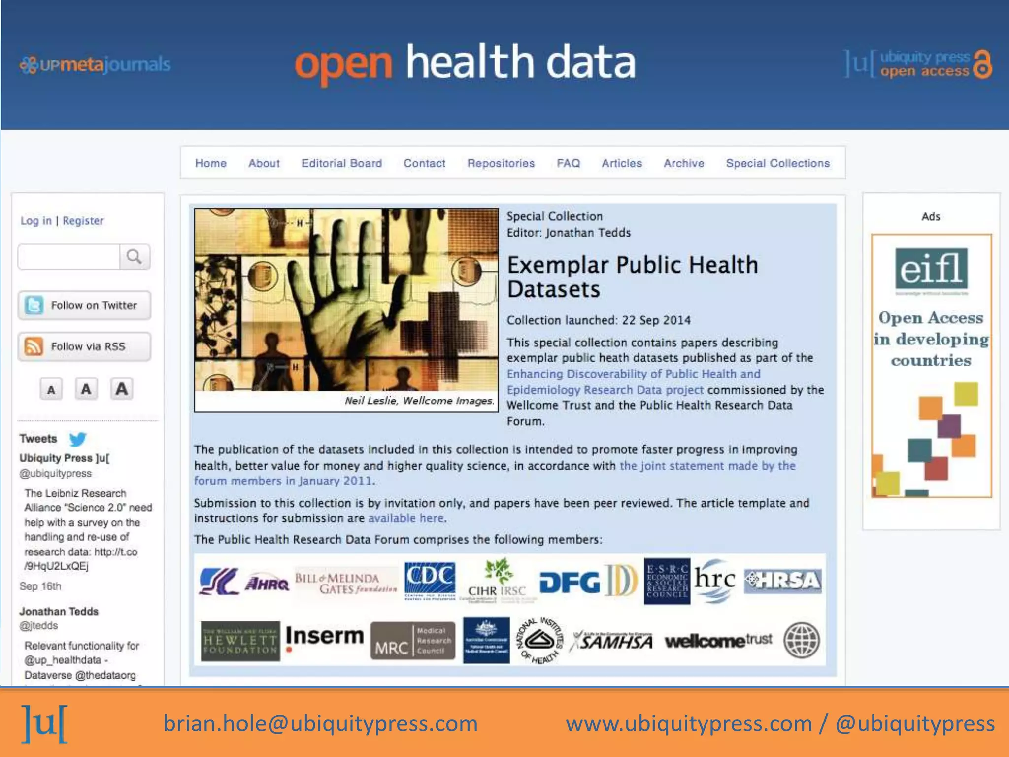 brian.hole@ubiquitypress.com www.ubiquitypress.com / @ubiquitypress
 