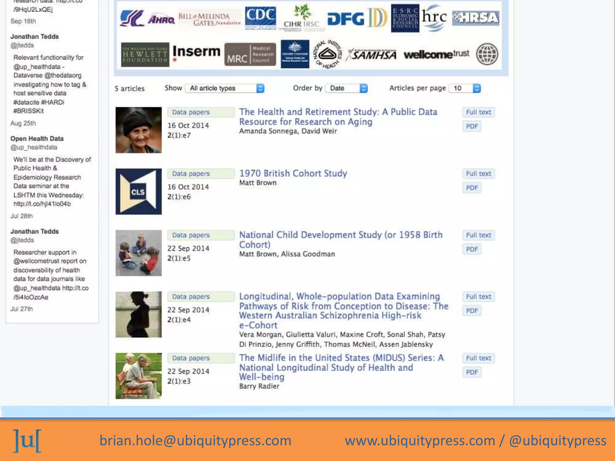 brian.hole@ubiquitypress.com www.ubiquitypress.com / @ubiquitypress
 