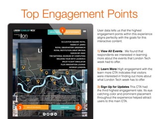 Top Engagement Points
1) View All Events : We found that
respondents we interested in learning
more about the events that ...