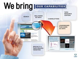 TOPIC 
RESOURCE 
WALLPAPER CENTERS 
AD UNITS 
E-NEWSLETTERS 
SEARCH 
LEADERBOARD 
PUSH DOWN 
AD UNITS 
SPECIALTY & 
TOPIC SPECIFIC 
TARGETING 
 