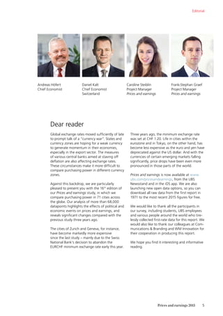 Prices and Earnings 2015 UBS | PDF
