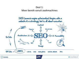 Deel 1:
Meer bereik vanuit zoekmachines
 