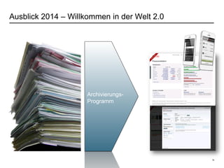 Ausblick 2014 – Willkommen in der Welt 2.0
16
Archivierungs-
Programm
 